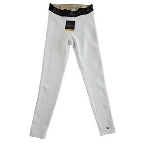 NWT Women's Aurum Mid Rise White Mindfulness Cropped Leggings Yoga Pants Luxe